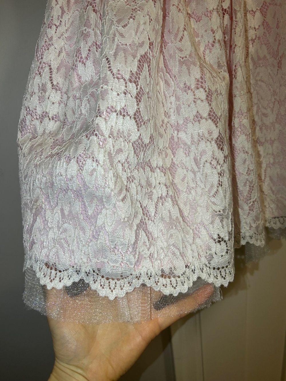 American Princess - Floral Lace - Size 5 - Solid Midi Dress + Cardigan - Pink - Picture 3 of 12